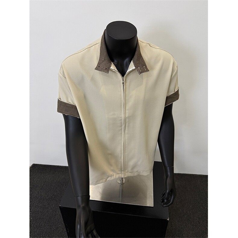 现货~自制~千鸟格短袖衬衫G9哈灵顿外套CS7799P50，男装T恤，星座908