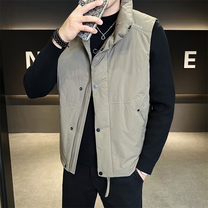 标男士潮牌羽绒马甲 保暖羽绒服刺绣坎肩背心MJ02-P145图片