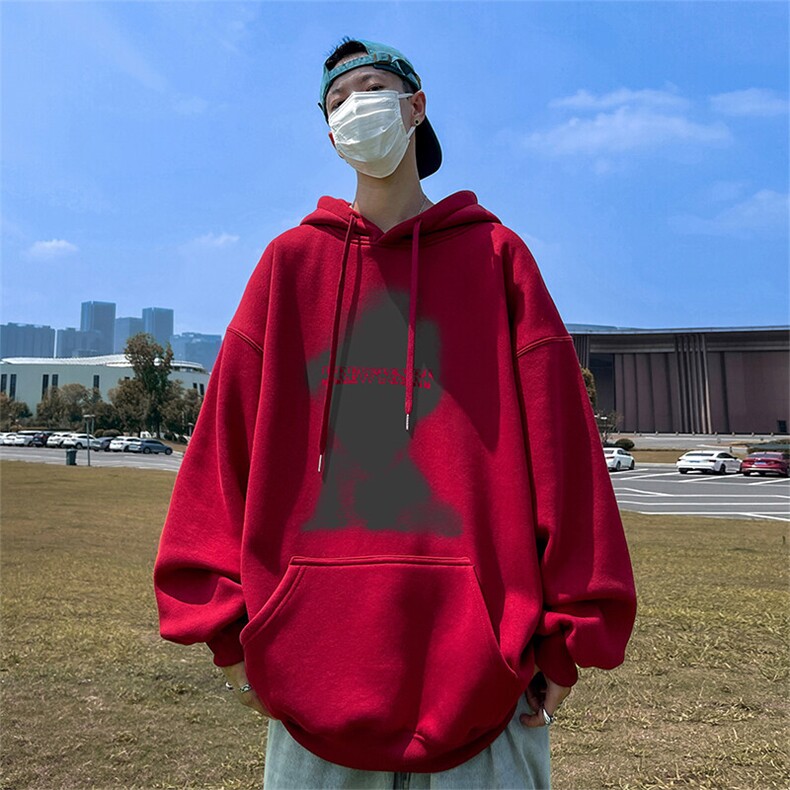 抖音得物供货可提供视频春装重磅美式宽松连帽卫衣DL2456,男装卫衣,电商A486-1