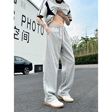 K10033-P35潮牌卫裤男2025新款百搭褶皱宽松直筒休闲长裤，男装休闲裤，电商A178