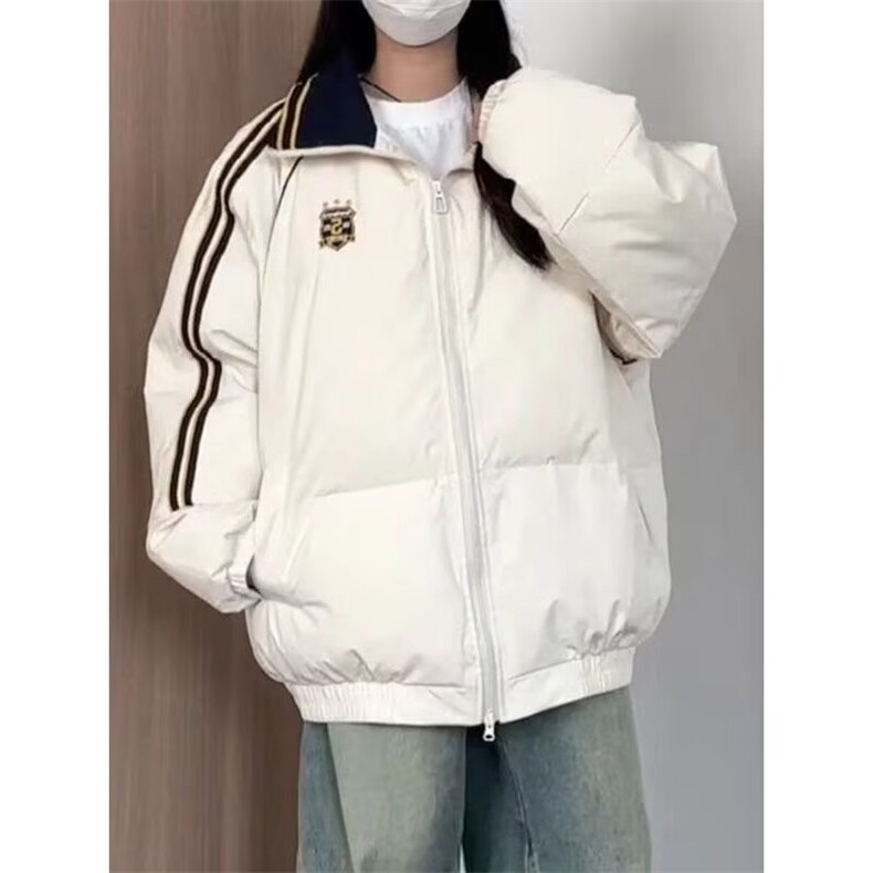 新款棉服女冬季复古藏青色宽松oversize学院风休闲百搭外套JK9003,男装棉衣,星座516A