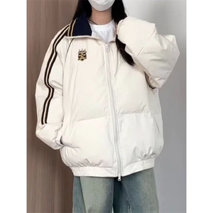 新款棉服女冬季复古藏青色宽松oversize学院风休闲百搭外套JK9003图片