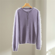 2025百搭时尚圆领蓬松软糯针织衫，女装针织衫/毛衣，伊纯羊绒