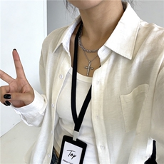 现货！宽松男女同款长袖衬衫纯色夏季透气-LK80104-特批30，男装衬衫，电商A061