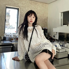 针织镂空防晒衣女薄款宽松设计感小众别致独特垂感长袖罩衫上衣，男装针织衫/毛衣，星座1210-1