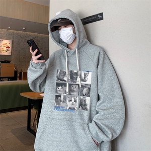 新款港风华棉得物抖音直播高品质宽松男休闲连帽卫衣W5218P40图片