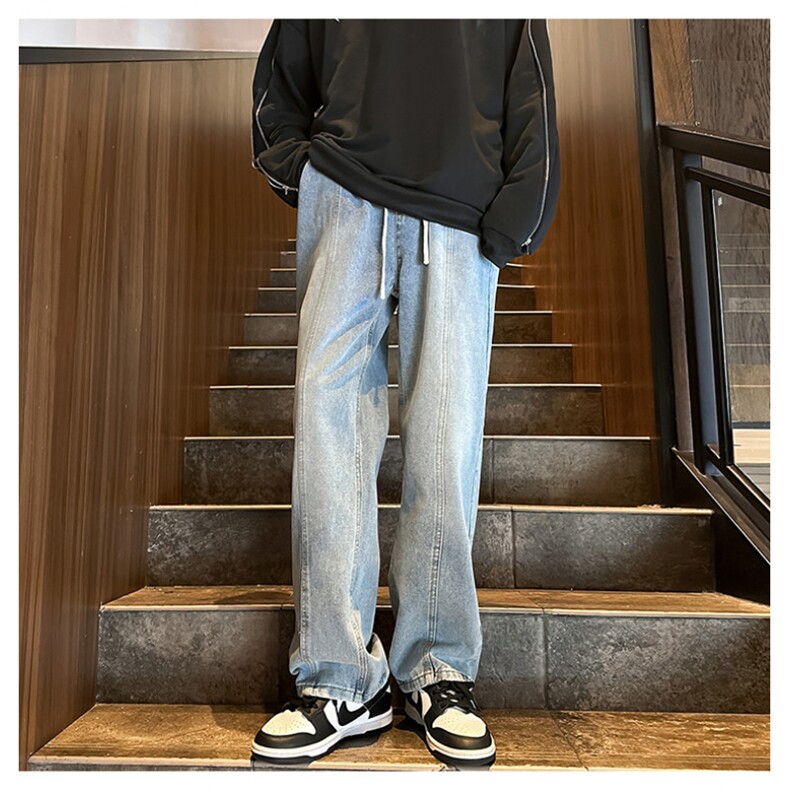 K1223-p35-控58oversizecleanfit牛仔裤褶皱直筒裤老爹裤长裤,男装牛仔裤,星座103A-1