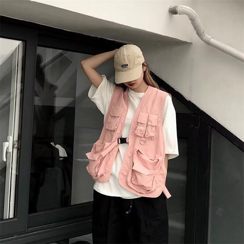 美式复古多口袋工装马甲男女款春夏无袖坎肩户外摄影背心百搭外套,男装背心/马甲,星座601-1