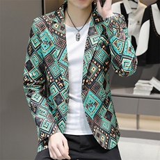 507A-X609-P752025春季时尚男士碎花西服长袖小西装，男装西服，星座507A（原星座306B-2）