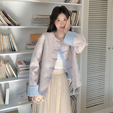 秋款现货！粉色印花外套B208-9016-P155K218，女装短外套，浙宝208