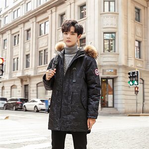2020电商B247冬季新款大毛领迷彩羽绒服加厚保暖抗寒男MY808-P190图片