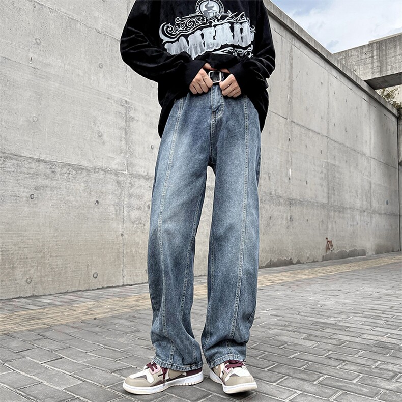 美式高街vibe风复古牛仔裤男ins潮直筒宽松长裤N01771-P48,男装牛仔裤,星座308B-1