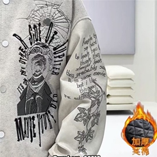 美式复古字母刺绣拼色棒球服夹克男女宽松潮牌立领情侣高街外套潮，男装夹克，四季星座505