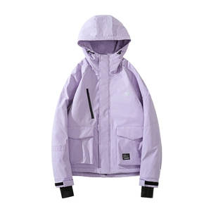 冬季防水拉链魔术贴滑雪服男女反光条保暖加厚登山外套M69-P170图片