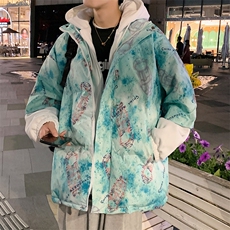 china宇航员太空人连帽假两件情侣大码棉衣A071-Y288-P130，男装棉衣，电商A071