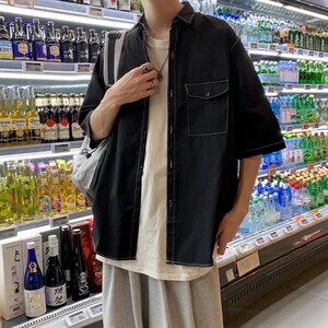 短袖衬衫春款男港风潮流CS012P32图片