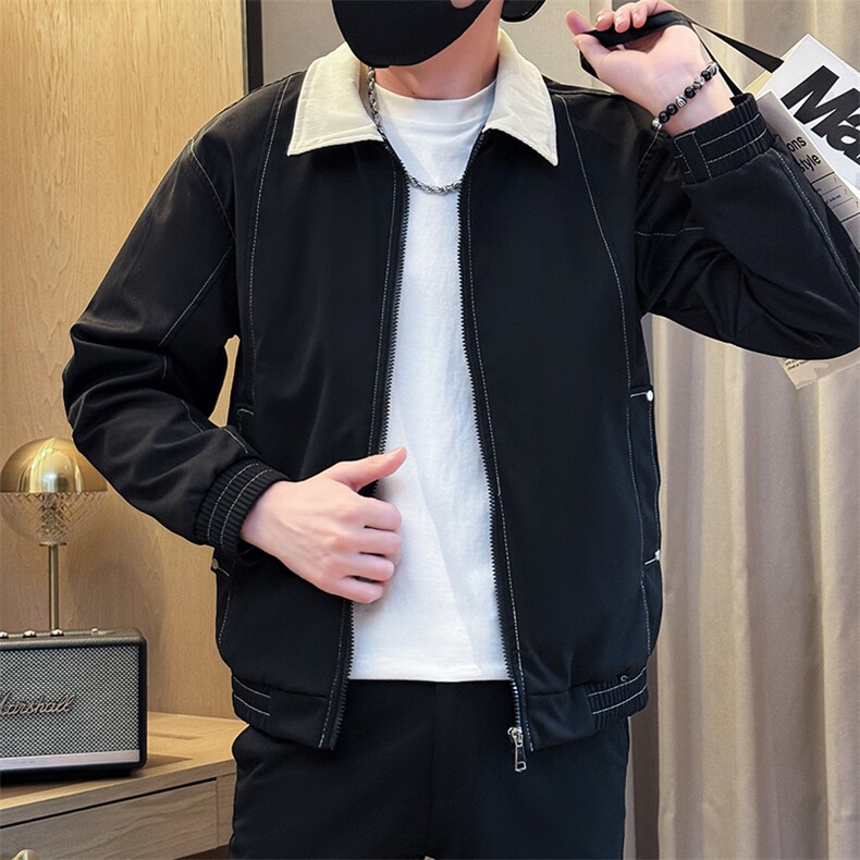 秋冬拼色夹克男时尚店主小伙风潮潮流男外套TZ2585P78控128,男装夹克,星座301B-1