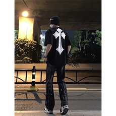 B221美式ins高街暗黑系小众拉链直筒牛仔裤LK23073-P65控88，男装牛仔裤，电商B221