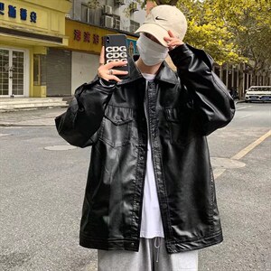 潮流夹克潮男春季PU皮夹克J182P73图片