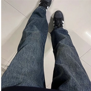 现货 美式复古vibe风牛仔裤男潮牌炸街男直筒长裤痞帅WL7441-P48图片