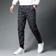 AL806男式冬季新款时尚羽绒裤修身百搭加绒加厚保暖休闲裤P145，男装棉裤，电商B360