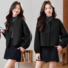 2025年冬季现货羊毛大衣新款经典复古短款双面呢外套，女装双面呢大衣，臻衣坊