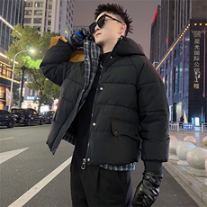 AY109/P128控168秋冬季社会小伙连帽假两件百搭保暖棉衣男图首1，男装棉衣，星座305B-1