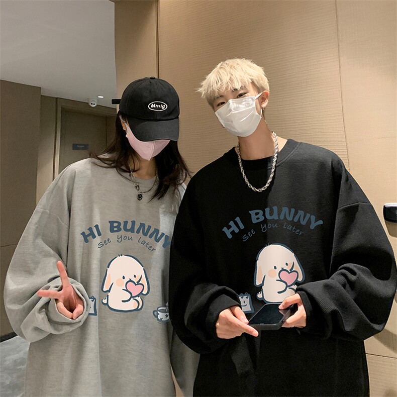 华夫格卫衣圆领卫衣男大码长袖t恤男外套HW76314-P30加绒款-P40,男装卫衣,电商A040