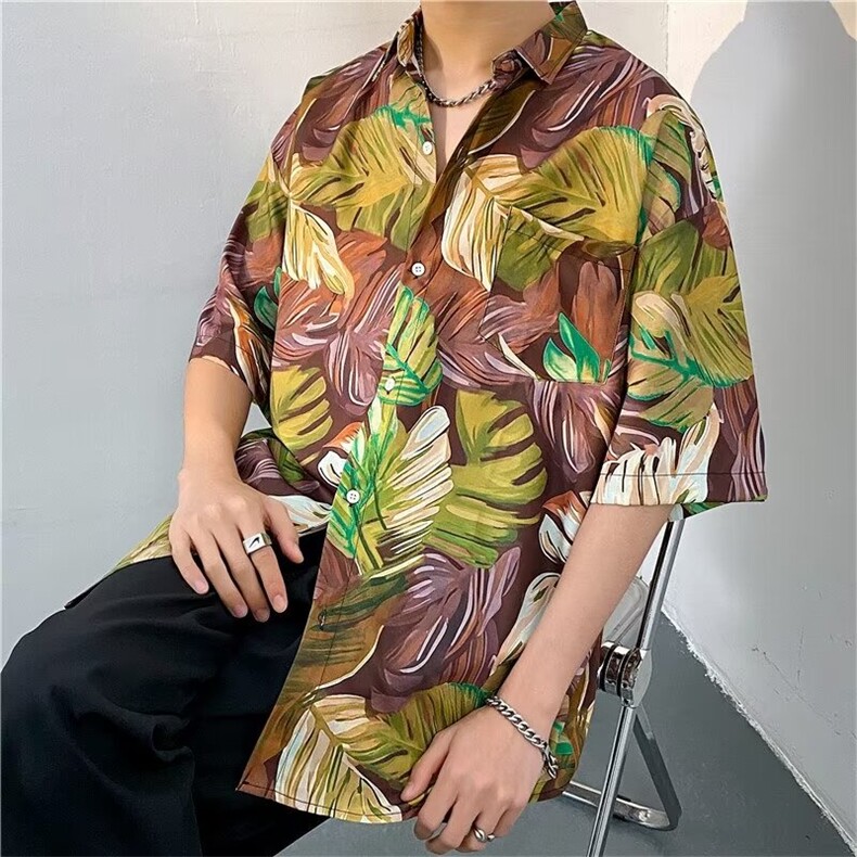 夏威夷风三亚泰旅游短袖花衬衫男海南岛T5104-P26图片