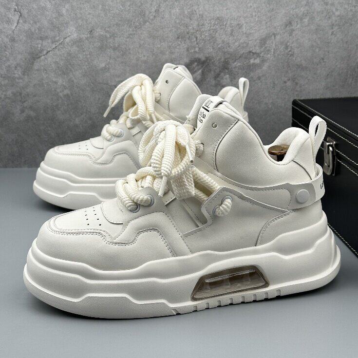 X4645-275秋冬新款高帮鞋男潮厚底板鞋气垫松糕鞋男休闲鞋，男鞋靴子，星座1407-3