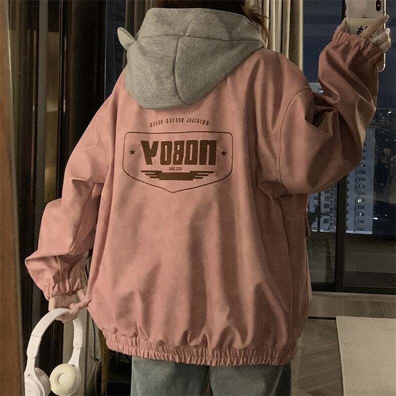 C955-P1102025新款外套女春秋季拼色夹克宽松休闲高级感百搭皮衣,男装夹克,星座911-2(原星座613-2）