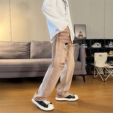 美式高街水洗做旧破洞渐变牛仔裤男ins复古宽松休闲裤N0872-P48，男装牛仔裤，星座308B-1
