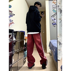 B221美式ins高街暗黑小众宽松直筒运动牛仔裤LK23139-P65控88，男装牛仔裤，电商B221