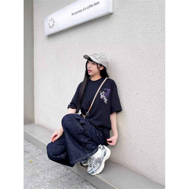 1506/QXR70250/P33新款刺绣短袖t恤男ins潮牌圆领T恤夏季,男装T恤,星座1506