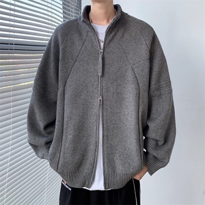 L102-P58 立领拉链毛衣男秋冬季2025新款美式休闲针织衫图片