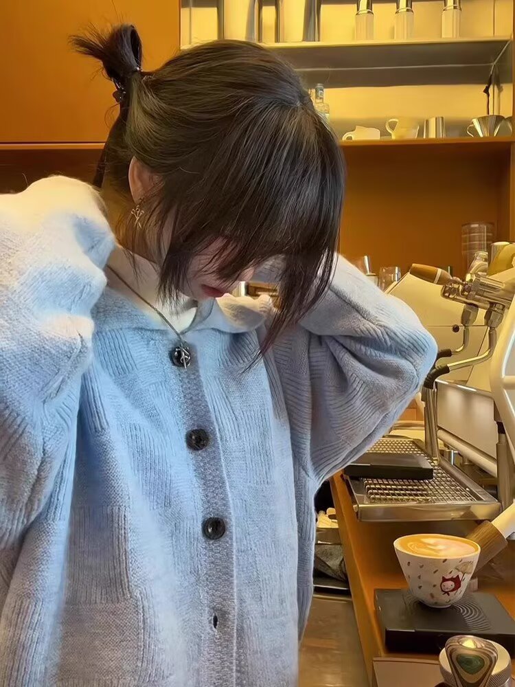 韩系慵懒风毛衣外套女秋冬季新款复古针织开衫外穿上衣LY2877-P53,男装针织衫/毛衣,星座1008