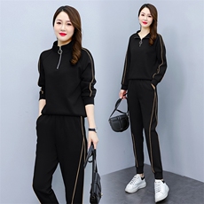 加绒加厚休闲运动服套装2025年秋冬新款女装高级感两件套卫衣套装，女装套装/套裙，梦依杭