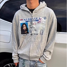 [004]宽松卫衣新款外套潮牌美式连帽拉链开衫A079-W17-P56，女装短外套，电商A079