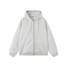 WY827-尺码S-4XL-特P43-420g重磅纯色连帽卫衣宽松拉链外套，女装短外套，星座1811B