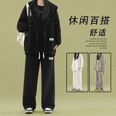 条绒开衫卫衣秋冬季新款休闲三件套SJT868常规特批176加绒特批206，男装卫衣，星座718
