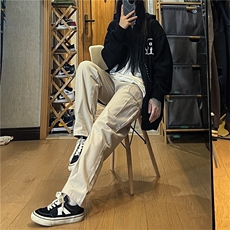 工装裤男韩版潮流大口袋2023秋夏新款ins宽松百搭休闲裤K2187-P40，男装休闲裤，星座412-3