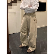 潮牌纯色cleanfit直筒休闲裤男复古宽松潮流百搭长裤LN13633-P58，男装休闲裤，星座1008