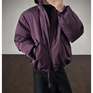 冬装 美式立领雪粒棉面包服短款情侣宽松棉服外套男H1169 特P100图片