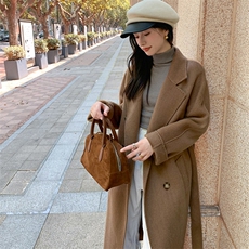 气质女装双面呢大衣高端品质30%绒韩版简约大气经典纯色外套，女装双面呢大衣，乾庄羊绒