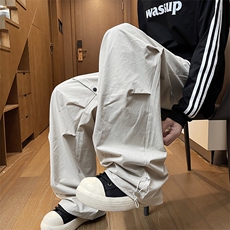 秋款男休闲裤工装按扣拼接褶皱休闲长裤h0630P45，男装休闲裤，星座1013-1