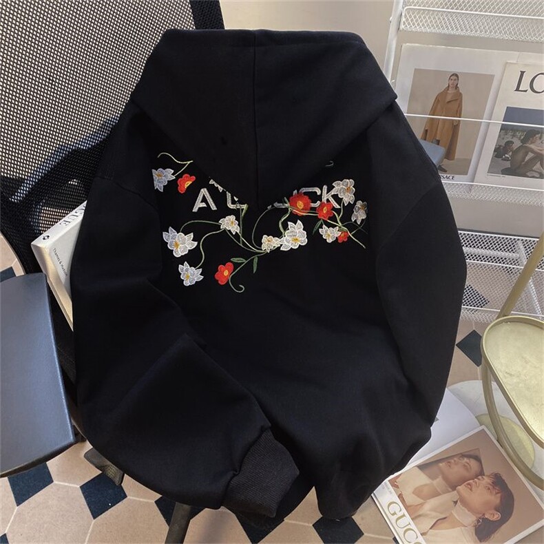 万针刺绣结构设计重磅秋冬全棉高品质美式高街连帽卫衣外套Y7805，女装短外套，电商A486-1