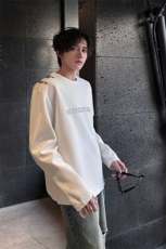 现货高品质现货春款飞机扣不对称双肩设计打底T恤潮流高街卫衣P55，男装T恤，电商B319