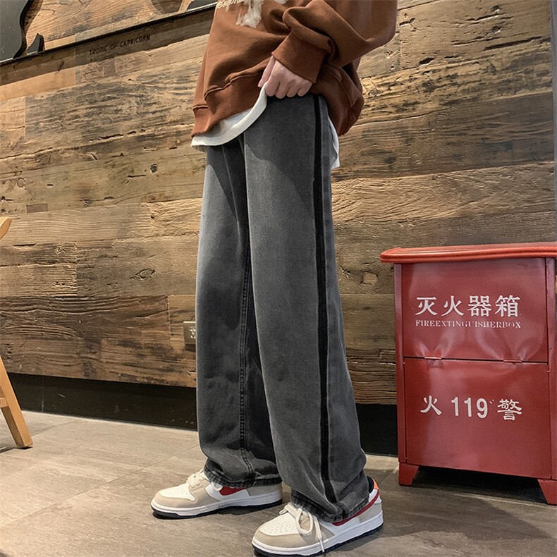 春季牛仔裤男韩版潮拼色做旧高街帅气2024新款ins长裤RK1451-P43,男装牛仔裤,星座412-3