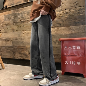 春季牛仔裤男韩版潮拼色做旧高街帅气2024新款ins长裤RK1451-P43图片