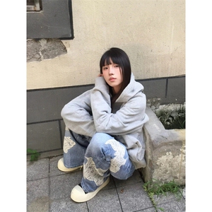 【有货】N6014LL-特P65 蕾丝和平鸽贴布刺绣牛仔裤男女款裤子图片